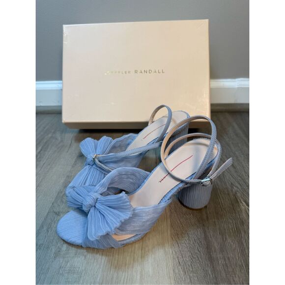 Loeffler Randall Camellia Blue Pleated Bow Heel Size 8 $395 - Picture 9 of 13